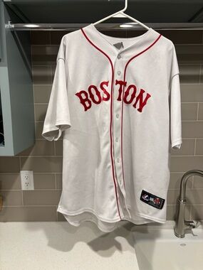 Boston Red Sox Majestic White Jersey #7 Olea Size 2XL
